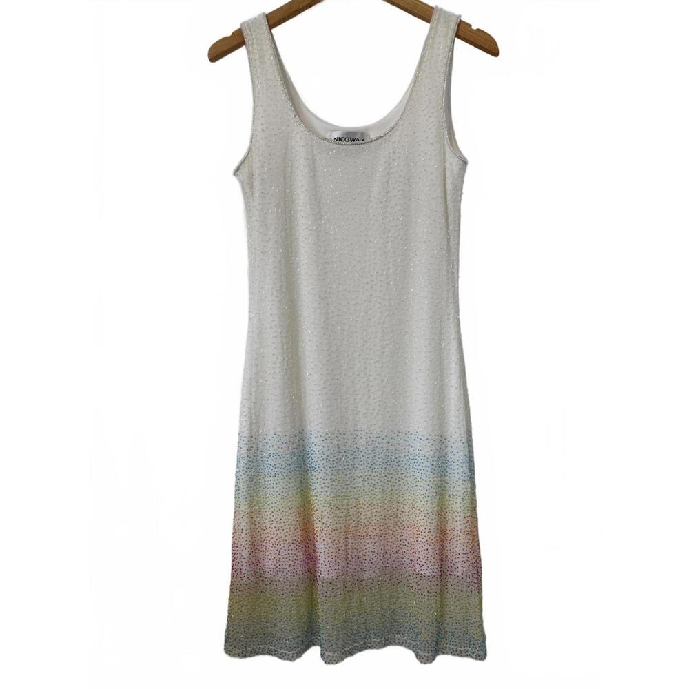 NICOWA Beaded Ombré Sleeveless Dress